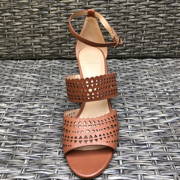 Tory Burch Perforated Wedge Leather Sandals - Size 10.5 - NEW - Picture 5 of 12